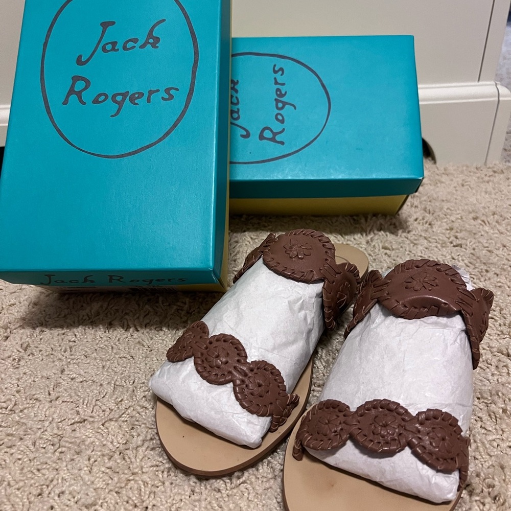 Jack Rogers Lauren Sandals in Cognac